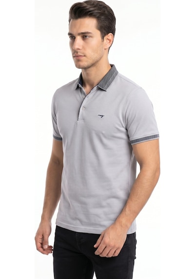 Raymons Erkek Polo Yaka Kısa Kollu Tişört Regular Kalıp T3000 Bgl-st05555 Açık Gri