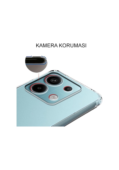 Xiaomi Uyumlu Redmi Note 13 Pro 5g Kapak Kamera Korumalı Tıpalı Şeffaf Silikon Kılıf