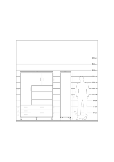 Hyperion Dolap 9 Raflı 5 Çekmeceli 3 Kapaklı 132x44x195 Çam-antrasit/çam Antrasıt/atlas Çam Hyperion Dolap 9 Raflı 5 Çekmeceli 3 Kapaklı 132x44x195 Çam-antrasit/çam Antrasıt/atlas Çam