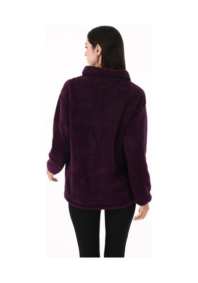 Scorp Cheer Casual Kadın Peluş Sweatshirt Mor Standart Çok Renkli