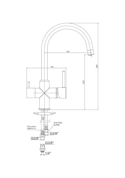 Eca Dual Flow Arıtmalı Eviye Mutfak Bataryası 102118137