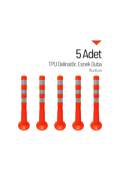 5'li Delinatör Seti 75x8 Cm Tpu, Esnek Duba-3585