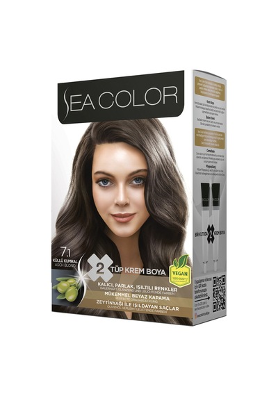 3 Adet Sea Color Saç Boyası Seti 7.1 Küllü Kumral 185 Ml