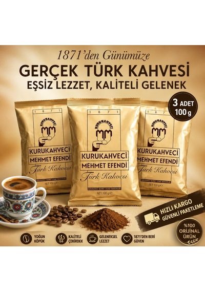 M.efendı Turk Kahvesı 100 Gr 3 Adet Türk Kahvesi