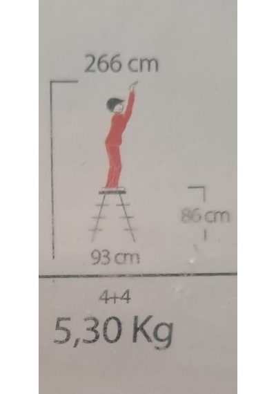 Çift Çıkışlı Metal Merdiven 4 Basamak 4+4 Basamaklı