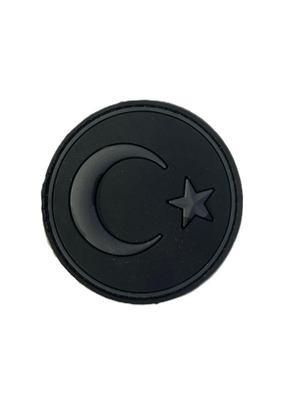 Single Sword Plastik Patch Yuvarlak Bayrak Siyah Çok Renkli