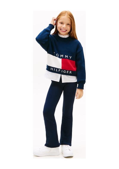 Tommy Hilfiger Kız Çocuk Tommy Foil Flare Tayt - Lacivert Dark Night Navy
