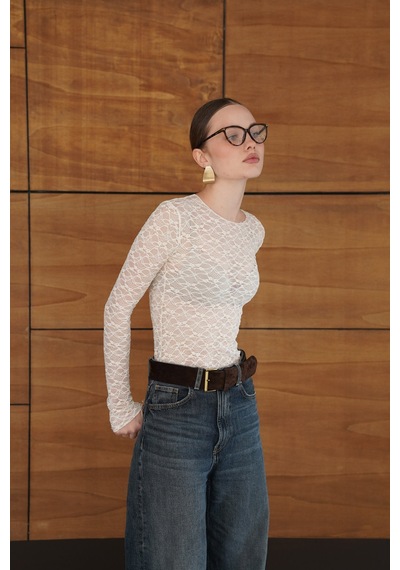 Verymoda Dantel Bluz F2092 Krem
