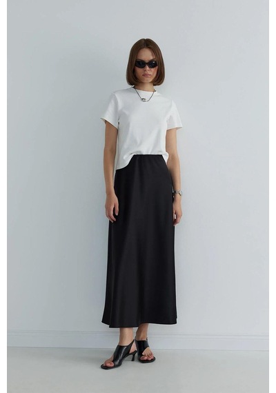 Suud Collection Siyah Saten Etek