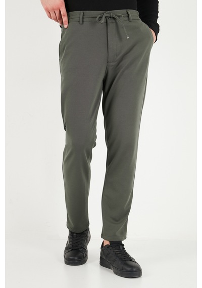 Buratti Regular Fit Düz Paça Bağlamalı Pantolon Erkek Pantolon 6843700 Haki