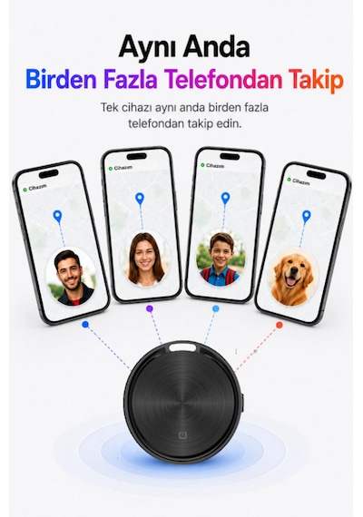 Okam Tag Apple iOS  & Android Uyumlu Airtag Akıllı Gps  Siyah 1