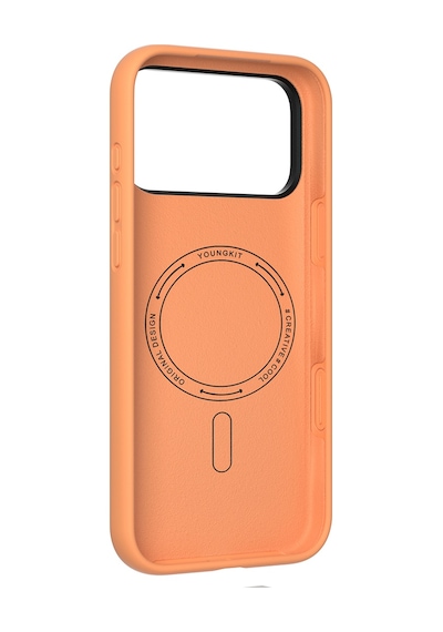 Apple Uyumlu iPhone 17 Pro Max  Kılıf M-safe Şarjlı Kamera Standlı Youngkit Gel Cream Serisi Kapak Turuncu Turuncu