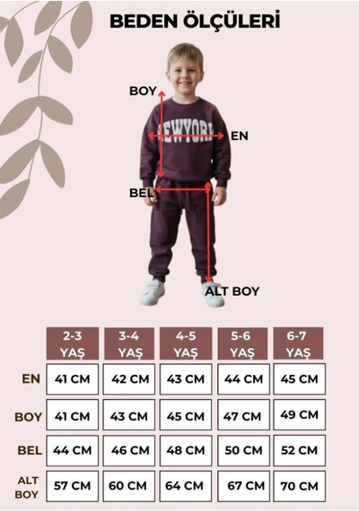 Smalltouch Unısex Çocuk Nakışlı Sweat Eşofman Takım Mürdüm