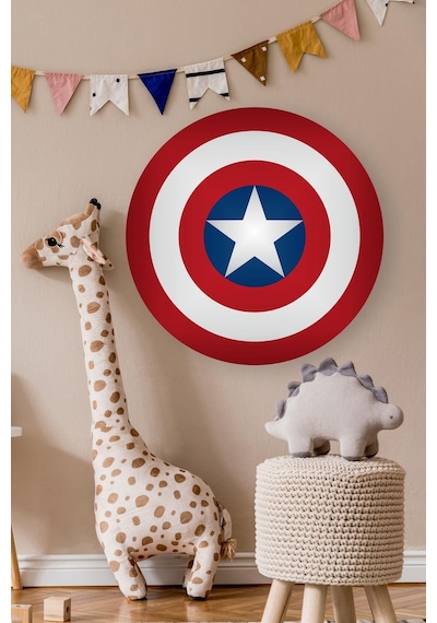 MSticker Kaptan Amerika 60x60 Cm Captain America Süper Kahraman Duvar Sticker