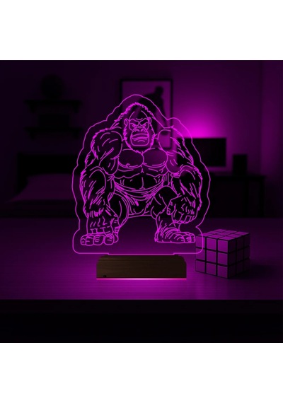 Luvivia Goril Gorilla 3d Lamba - Masa Gece Lambası V3 Şeffaf