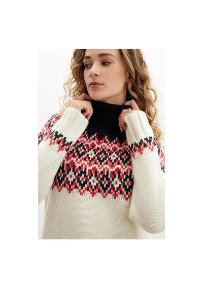 Styleboom X Peraluna Cotswald Faır Isle Pullover Balıkçı Yaka Baklava Desen Kazak Kadın Triko Kazak - Ekru Multi-ekru Ekru Styleboom X Peraluna Cotswald Faır Isle Pullover Balıkçı Yaka Baklava Desen Kazak Kadın Triko Kazak - Ekru Multi-ekru Ekru