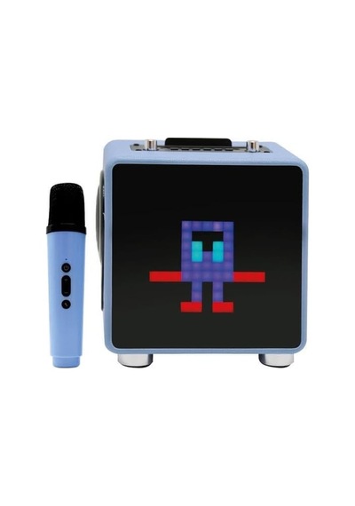 15w 11x11 Piksel Led Ekranlı Karaoke Bluetooth Hoparlör Mavi Bts-270