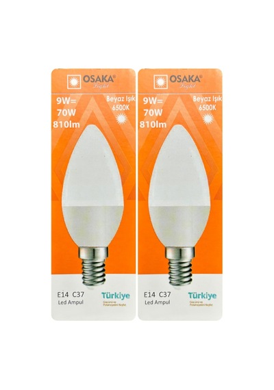 9w 70w Beyaz Işık 6500k E14 Led Mum Ampul, 2 Adet Diğer