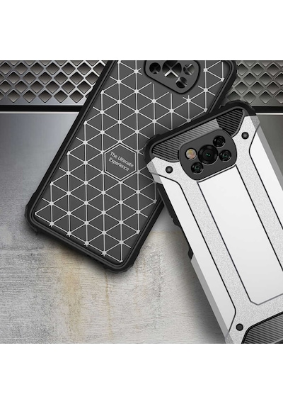 Noktaks - Xiaomi Uyumlu Xiaomi Poco X3 / Poco X3 Nfc / Poco X3 Pro - Kılıf Çift Katman Zırh Tank Crash Military Kapak - Gold