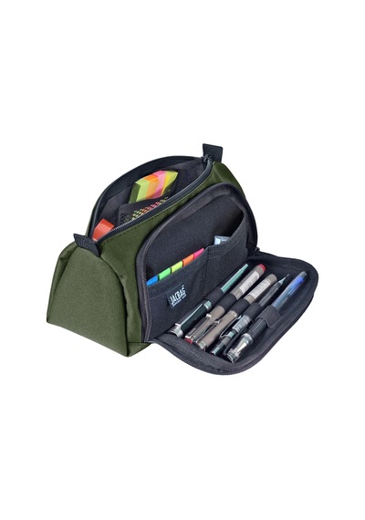 Jacbag Prime Xl-lastik Ayraçlı İki Bölmeli Kalem Kutusu Prime Xl-haki renkli