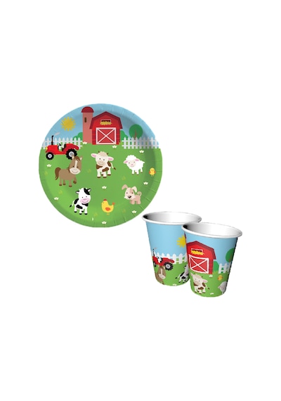Çiftlik Hayvanları Tabak Bardak 8 Li