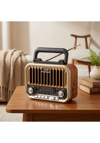 7115bt Nostalji Görünümlü Şarjlı Retro Radyo & Bluetooth Hoparlör Usb/tf Kart Girişli Taşınabilir Müzik Çalar