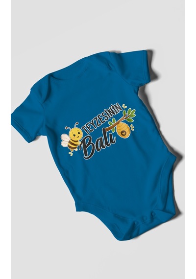 Morivokids Teyzesinin Balı Kısa Kollu Bebek Body %100 Pamuk Zbn225-kk Koyu Mavi