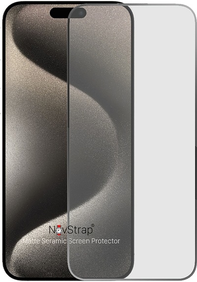 Novstrap iPhone Apple 15 Pro Max Uyumlu İle Ekran Koruyucu Mat Seramik Nano Esnek Cam