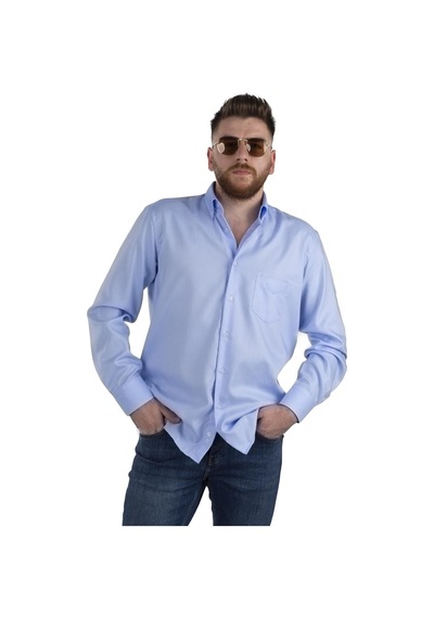 Gallini World Minimalist Uzun Kol Erkek Gömleği - Günlük & İş Açık Mavi