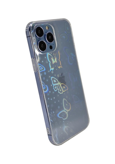 Nettech Apple Uyumlu iPhone 13 Pro Max Gölge Neon Desen Arka Koruma Kılıf - Şeffaf Şeffaf