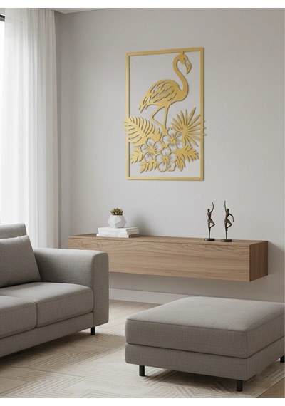 Flamingo Kuş Figürlü Metal Duvar Tablosu