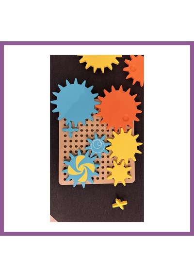 Bezos 3d Baskı Dişli Çarklar Puzzle Tahtası - Döner Zincirleme Dişli Seti, Montessori Fen Ve Mekanik Öğretim Materyali Rengaren