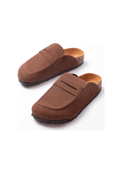 Dmr Elegance Jy0456 Rayn Bağcıksız Hakiki Süet Deri Erkek Günlük Mantar Taban Loafer Klasik Ayakkabı Hdmt - Kahve Kahverengi