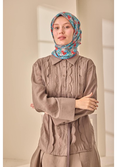 Silk Home Soft Eşarp 73092-32 Kırmızı, Gök Mavi, Yeşil, Füme