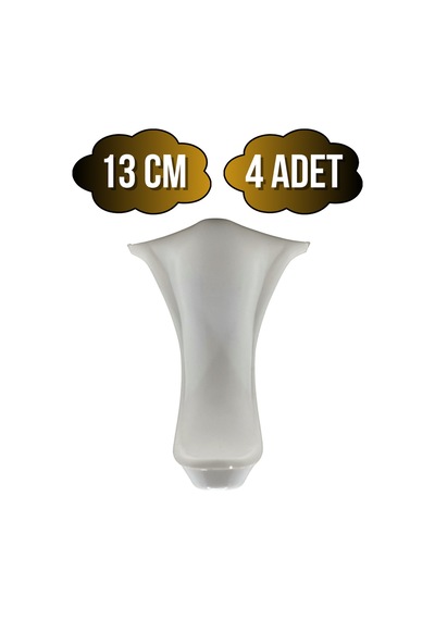 Lüx Lükens Beyaz 13cm Plastik Ayak Mobilya Masa Ve Dolap Ayağı Beyaz 13cm 4 Adet Beyaz