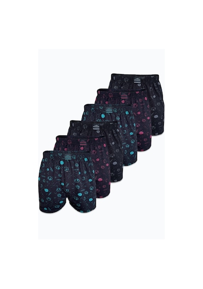 Malabadi Erkek 6 Lı Siyah Premium Collection Desenli Geniş Kalıp Modal Boxer 6m254 Siyah