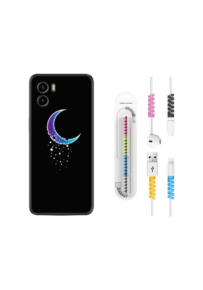 Vivo Y15S Kılıf Kablo Koruyuculu Moon Star 1851