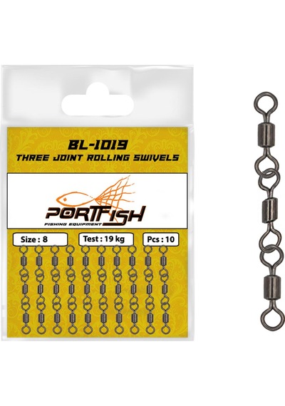 Portfish Bl-1019 10 Adet Zincir Fırdöndü 3 Lü 6 No / 30 Kg