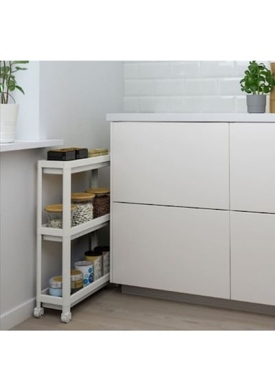 Tekerlekli Dikdörtgen 3 Katlı Raf Ünitesi Banyo Mutfak Düzenleme (495036077) Beyaz Tekerlekli Dikdörtgen 3 Katlı Raf Ünitesi Banyo Mutfak Düzenleme (495036077) Beyaz