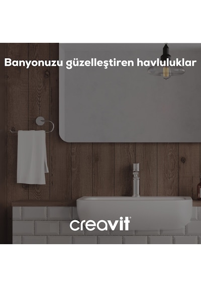 Creavit PL18805 Planet Yuvarlak  Havluluk Krom