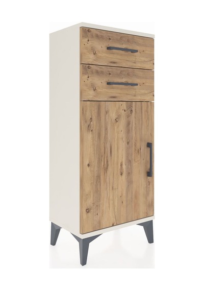 Arges Komodin Tek Raflı 2 Çekmeceli Tek Kapaklı 44x30x106 Ayt... Aytaşı