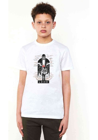 Tshirthane Leon & Mathilda The Professional Red Baskılı Unisex Çocuk Beyaz