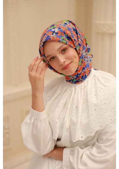 Silk Home Soft Eşarp 73081-18 Taş, Turuncu, İndigo, Lacivert, Yeşil