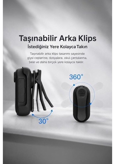 Delux Serisi Manyetik Cep Taşınabilir Aksiyon Kamerası 1080 P Cmr34 Siyah