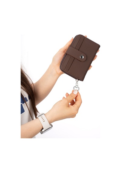Newish Polo Kadın Kağıt Para Bölmeli Kartlık Ve Cüzdan - New411 Kahverengi