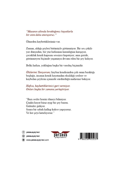 Ölülerimi Tanıyorum - Didem Ellialtı - Perseus Yayınevi