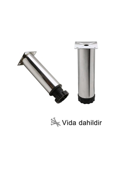4 Adet Metal Ayarlanabilir 12 Cm Krom Destek Ayak Mobilya Kanepe Baza Koltuk Dolap Sehpa Ünite Ayağı Diğer