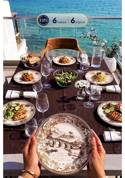 Venedik 6'lı Çukur Yemek Tabağı Seti 20 Cm Çok Renkli