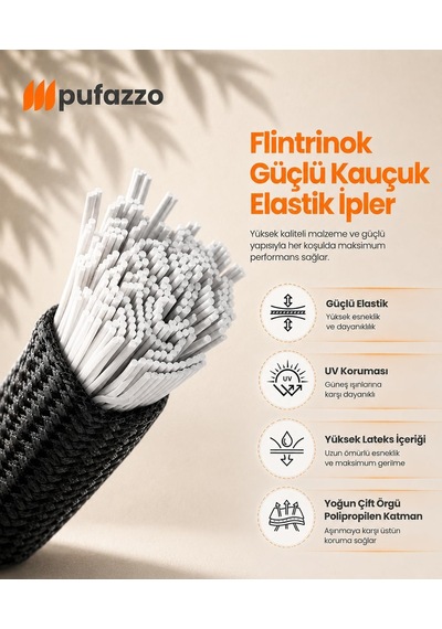 Pufazzo Kancalı Bagaj Gergi Lastiği - Paslanmaz Çelik Çift Kancalı, Motor Ve Bisiklet Sabitleme Lastiği - 3 Adet