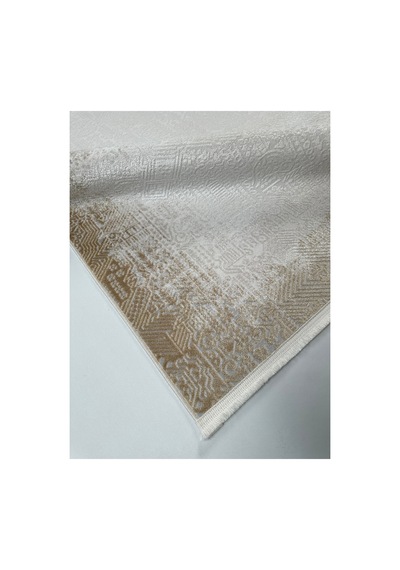 Merinos Vista Krem Renk Sarı Çerçeveli %100 Akrilik Yumuşak Dokulu Salon Oturma Odası Halısı 76337-70